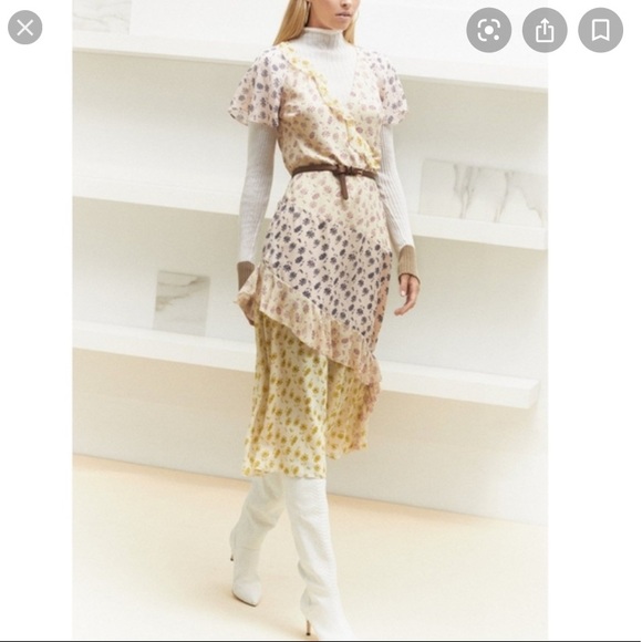 Joie Orita B Floral Midi Dress Sz 0 - Picture 8 of 11